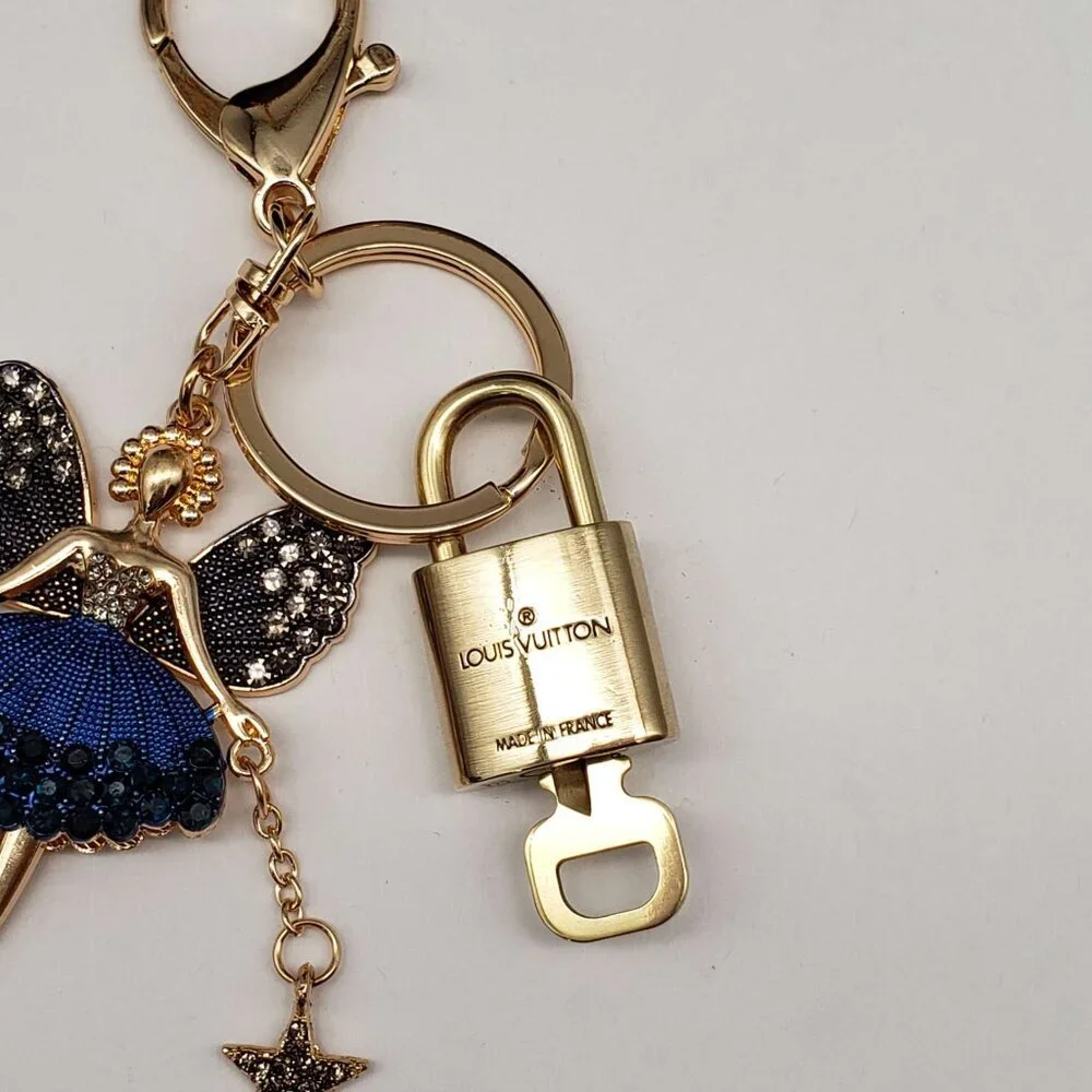 LV Gold Padlock 🔑 Authentic Louis Vuitton Charm + Unbranded Fairy Keychain